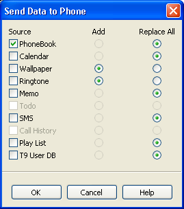 Data Send Choices